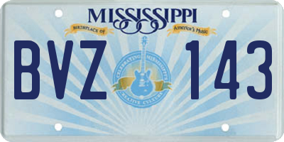 MS license plate BVZ143