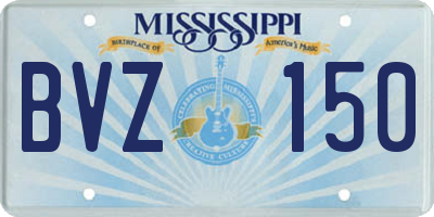 MS license plate BVZ150