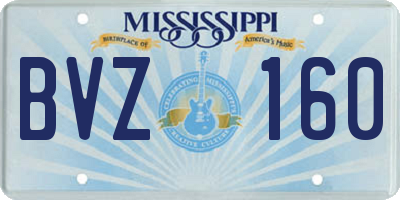 MS license plate BVZ160