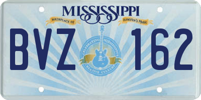 MS license plate BVZ162