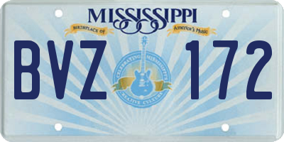 MS license plate BVZ172