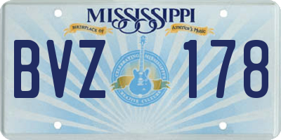 MS license plate BVZ178