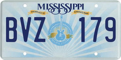 MS license plate BVZ179