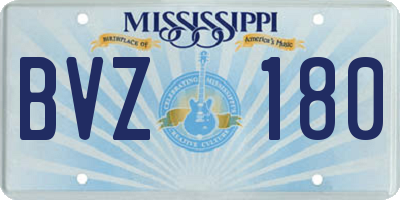 MS license plate BVZ180