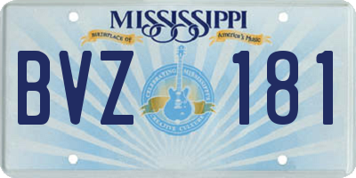 MS license plate BVZ181
