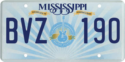 MS license plate BVZ190