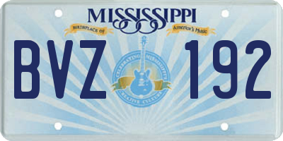 MS license plate BVZ192