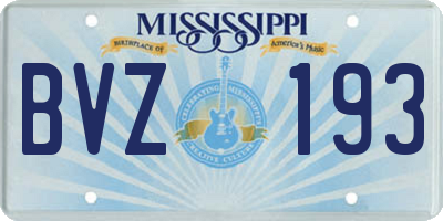 MS license plate BVZ193