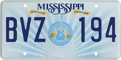 MS license plate BVZ194