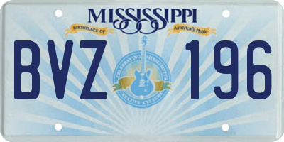 MS license plate BVZ196