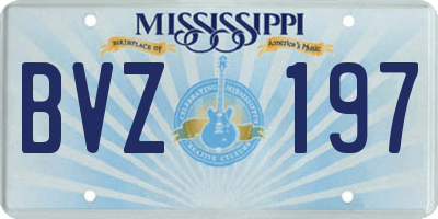 MS license plate BVZ197