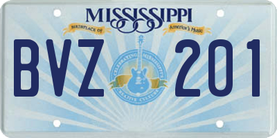 MS license plate BVZ201
