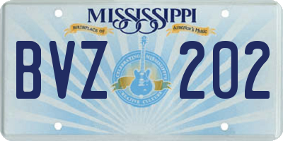MS license plate BVZ202