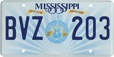 MS license plate BVZ203