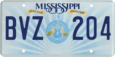 MS license plate BVZ204