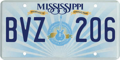 MS license plate BVZ206