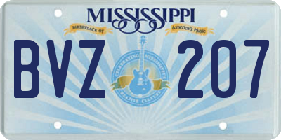 MS license plate BVZ207