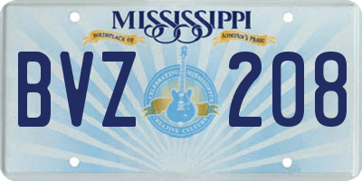 MS license plate BVZ208