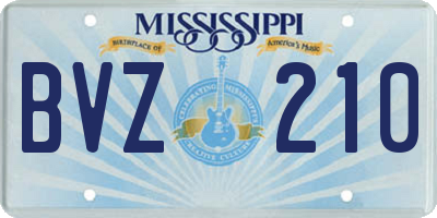 MS license plate BVZ210