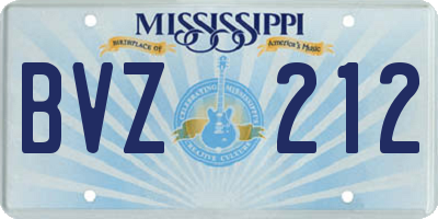 MS license plate BVZ212