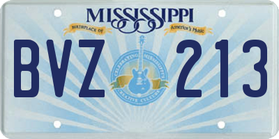 MS license plate BVZ213