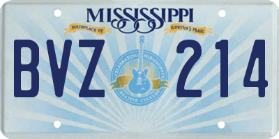 MS license plate BVZ214