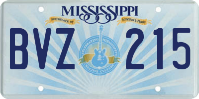 MS license plate BVZ215