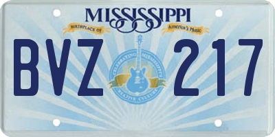 MS license plate BVZ217