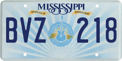 MS license plate BVZ218
