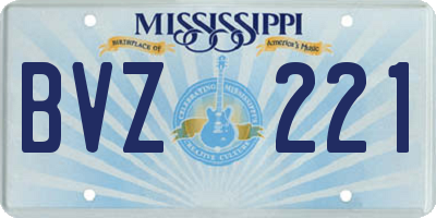 MS license plate BVZ221