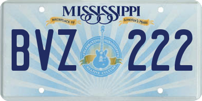 MS license plate BVZ222