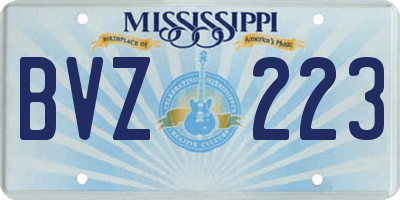 MS license plate BVZ223