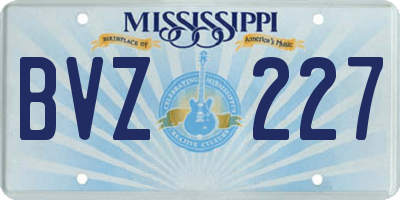 MS license plate BVZ227