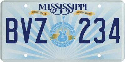 MS license plate BVZ234