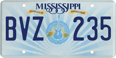 MS license plate BVZ235
