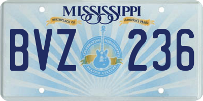 MS license plate BVZ236