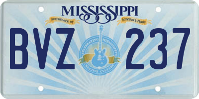 MS license plate BVZ237