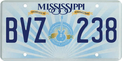 MS license plate BVZ238