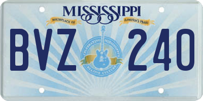 MS license plate BVZ240