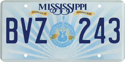 MS license plate BVZ243