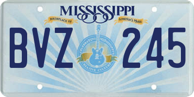 MS license plate BVZ245