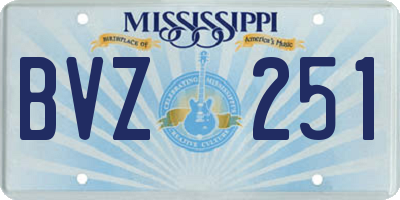 MS license plate BVZ251