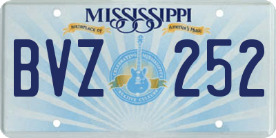 MS license plate BVZ252