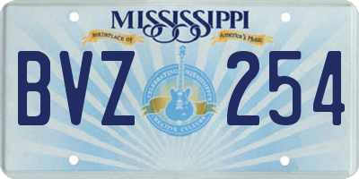 MS license plate BVZ254