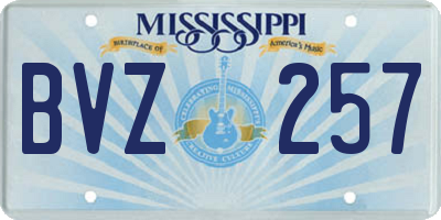 MS license plate BVZ257