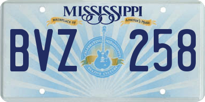 MS license plate BVZ258