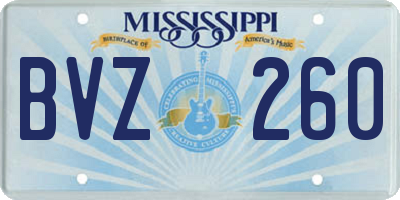 MS license plate BVZ260