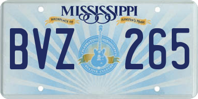 MS license plate BVZ265