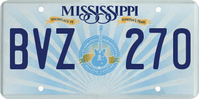 MS license plate BVZ270