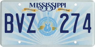 MS license plate BVZ274